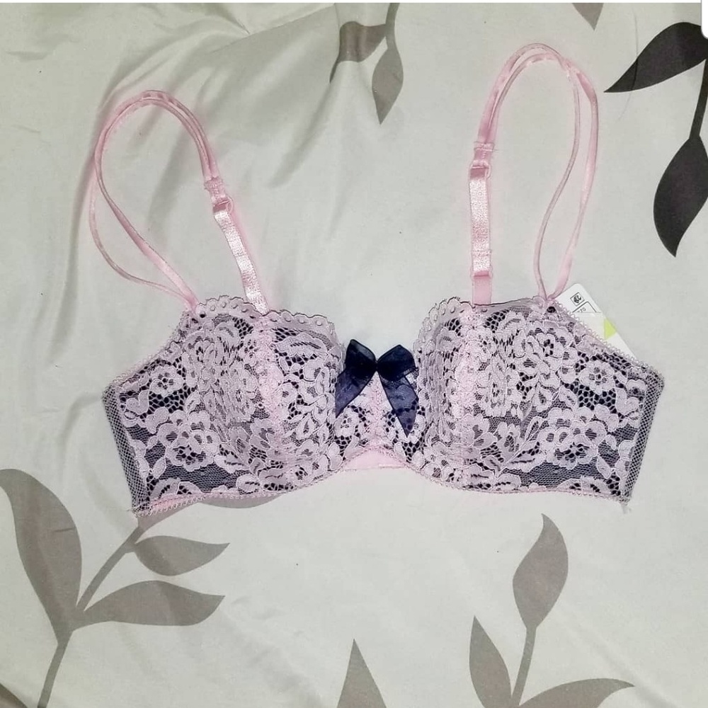 Pink & Navy B.Tempt'd by Wacoal Bra